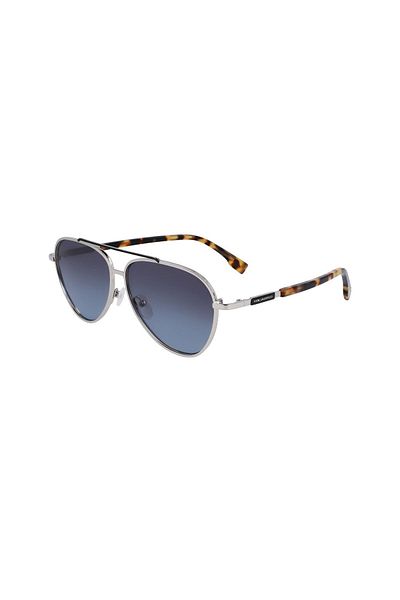 Karl Lagerfeld Kl344s 040 59 Unisex Drop Silver Metal Sunglasses
