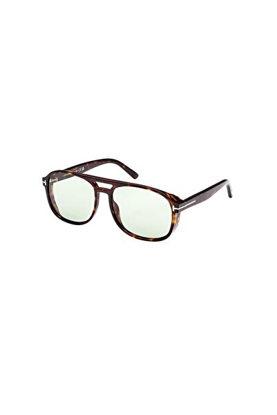 Tom Ford TF 1022 52N 58 Unisex Dikdörtgen Kırçıllı Kahverengi Kemik Güneş Göz...