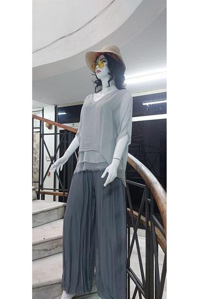 EREN STYLE Italian Corset Waisted Lined Silk Pants