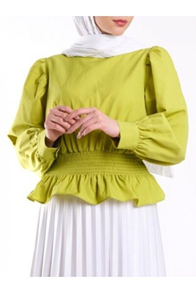 Modamorfo Πράσινη κομμένη μπλούζα - Ελαστική μέση f.green