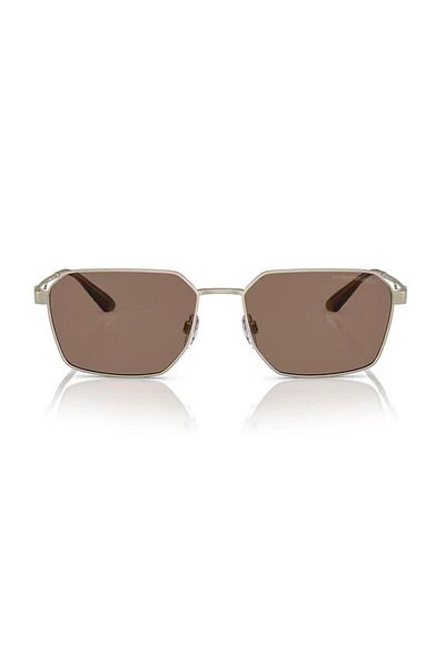 Emporio Armani نظارة شمسية مستطيلة للرجال - Ea 2140 - مقاس العدسة: 57 مم - ذهبي باهت غير لامع