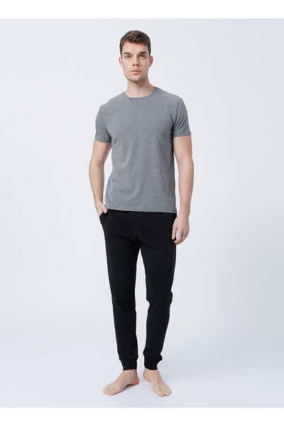 D'S Damat Basic Pants Elastic Comfortable Fit Plain Black Men's Pajama Bottom