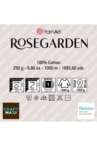 Yarnart Rosegarden - Μαρμάρινο Χειροποίητο Πλεκτό Νήμα Ebruli-301
