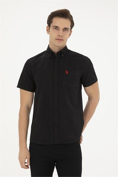 U.S. Polo Assn. ΚΟΝΤΟΜΑΝΙΚΙ ΜΑΥΡΟ ΠΟΥΚΑΜΙΣΟ ΑΜΕΡΙΚΑΝΙΚΟ POLO ASSNMEN'S κανονική εφαρμογή