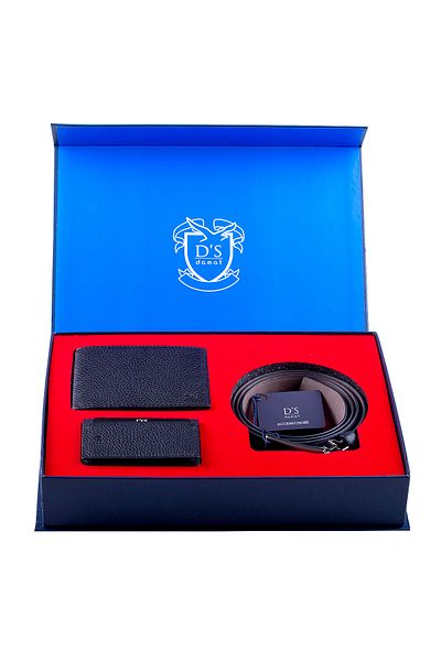 D'S Damat Set curea portofel pentru carduri negru