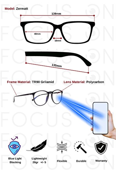 Focus On Eyewear Unisex Bilgisayar Ekran Gözlüğü