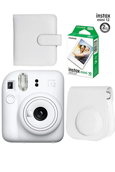 Fujifilm Instax Mini 12 Beyaz Fotoğraf Makinesi 10'lu Film Ve Albümlü Çantalı Seti-fotsı00198-st4-10-ka-dk