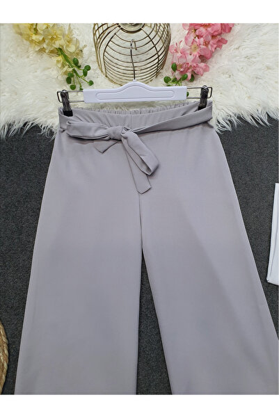 Modamorfo Šněrovací kalhoty s dvojitým širokým pasem - šedé