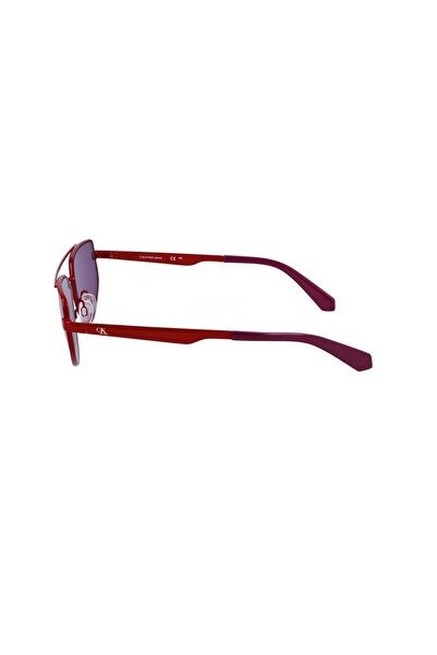 Calvin Klein Jeans Ckj 23220S 600 58 Unisex Geometric Red Metal Sunglasses