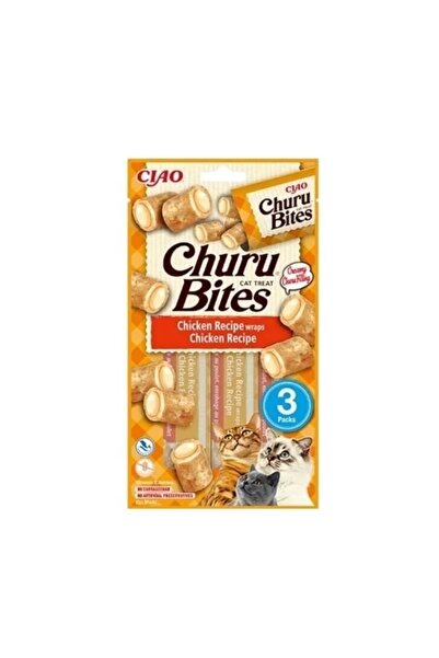 Inaba Ciao Λιχουδιές για γάτες, Churu Bites, Κομμάτια κοτόπουλου γεμιστά με κ...