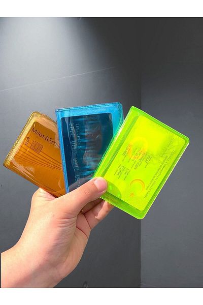 Gempo 3 τμχ Neon Transparent Unisex Ανδρικό Πορτοφόλι Γυναικείο Πορτοφόλι Θήκη Κάρτας Νέα Μινιμαλιστική Θήκη Κάρτας 3 Χρώματα 3 Τμ.