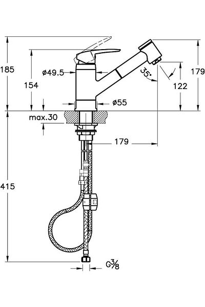 Artema Vitra Pull Out Sink Faucet