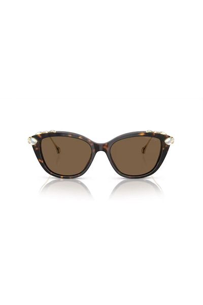 Swarovski Woman Cat Eye Sunglasses- Sk 6010 - Lense Size:53mm - Havana