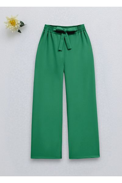 Modamorfo Hose mit doppelt weitem Bein und Spitzenbund