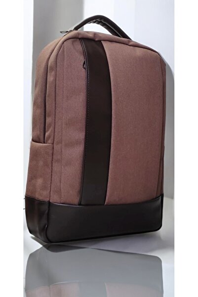 CANARİS حقيبة ظهر من القماش باللون البني مقاس 15.6 بوصة مع حجرة للكمبيوتر المحمول