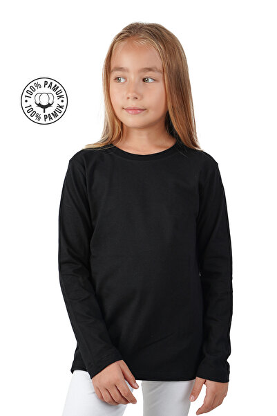 Lovexi Siyah Beyaz ve Kırmızı Basic Uzunkol Mevsimlik 3 lü Badi Tişört Unisex (Kız ve Erkek)