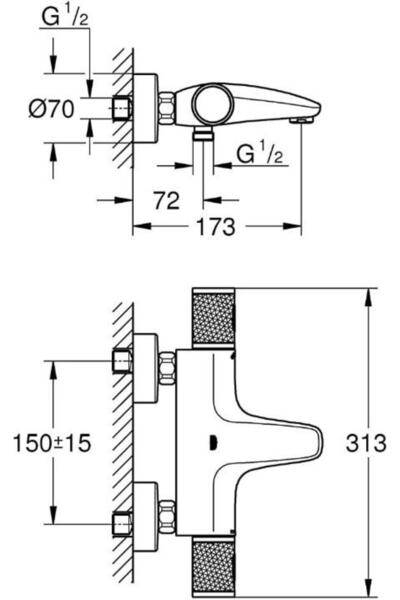 Grohe Grohtherm Performance - Thermostatic Bath Faucet (. 34779000 )