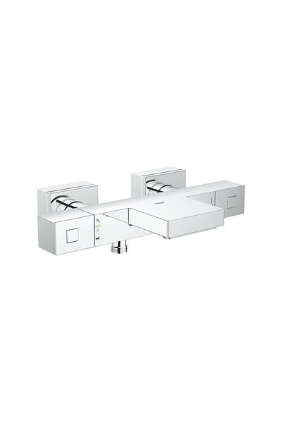 Grohe Baterie cada cu termostat Grohe Cube, montare aparenta, diverter, protectie reflux, waterfall, Crom