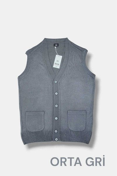 Özay Daddy Wool Vest with Pocket, Straight,Normal and Large Size Licra Original Top Quality Product