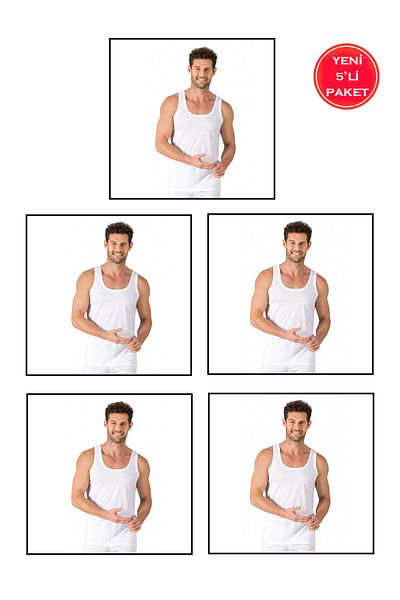 ÖZKAN underwear Özkan 11407 - Ανδρικό 5 πακέτο 100% βαμβακερό, εύκαμπτο και άνετο εσώρουχο με χοντρό λουράκι