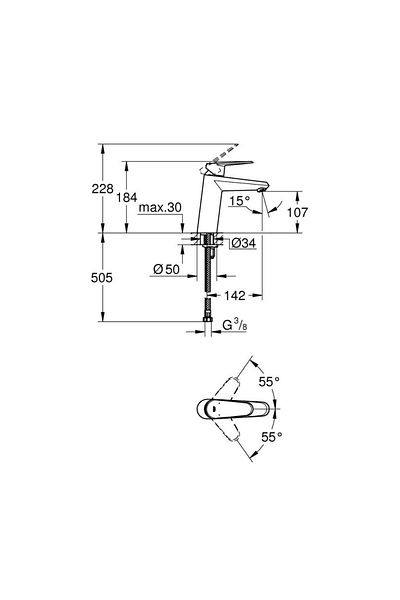 Grohe Wave Cosmopolitan Single Handle Sink Mixer M-Size (23449002)
