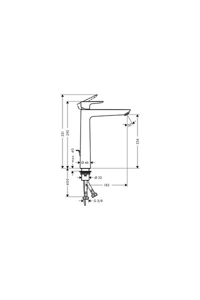 Hansgrohe 240 Matte White Talis E Single Lever Basin Mixer