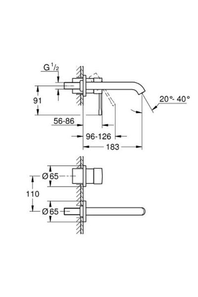 Grohe Essence Two Holes Sink Faucet M-size - 29192al1