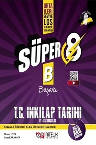 Nitelik Yayınları Nitelik 8.sınıf Lgs Süper (b Başarı) Yeni Güncel Inkılap Tarihi Soru Bankası