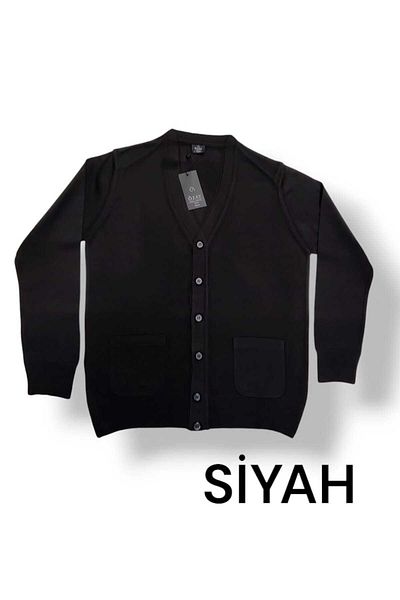 Özay Daddy Wool Cardigan with Pockets, Solid, Regular and Large Size Original Top Quality Product