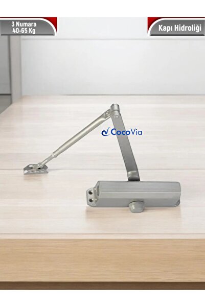 CocoVia Kapı Hidroliği - Paslanmaz Kapı Yayı ( 3 Numara / 40 - 65 kg - Gümüş )