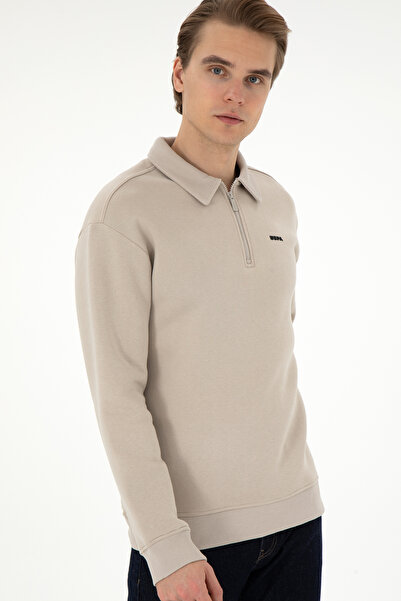 U.S. Polo Assn. Erkek Taş Basic Sweatshirt 50298265-VR049