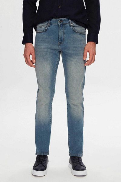 D'S Damat Μπλε Slim Fit Τζιν Παντελόνι - Five Pockets, LYcra Washed