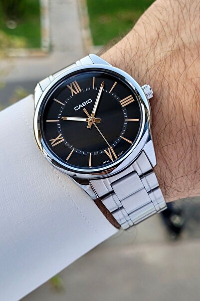 Casio Silver Color Men's Wristwatch with Black Cord