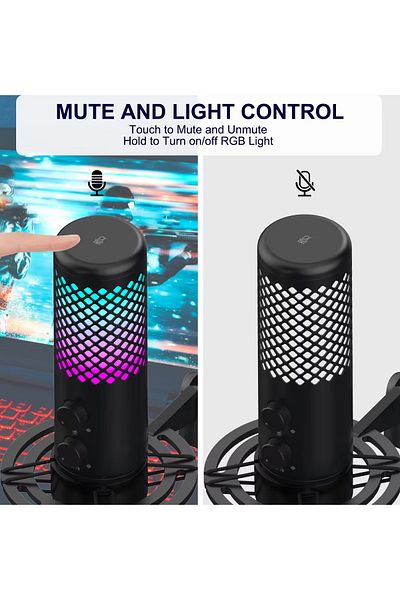 Spark USB Gaming Microphone for Streaming,Podcasts,Recording,Desktop Mic with RGB,Mac/PS