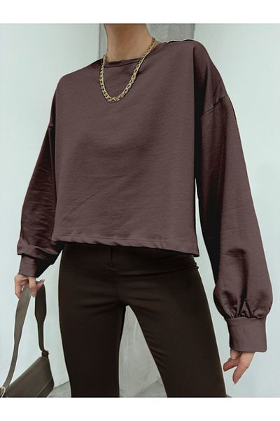 Modamorfo 2-fädiger, übergroßer Crop-Sweat