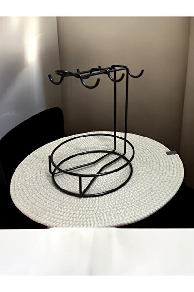 CocoVia Dekoratif Şık 6'lı Tabaklı Fincan Askı- Kahve Fincan Askı-Fincan Askılığı -Kupa Askısı-Fincanlık