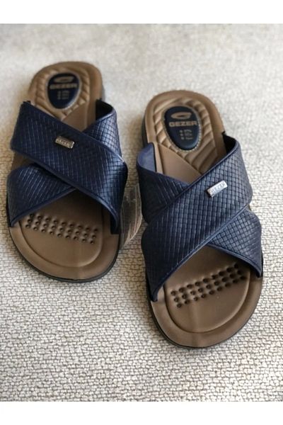 GEZER Orthopedic Soft Comfortable Sole Leather Model Indoor Guest Slippers Summer Slippers