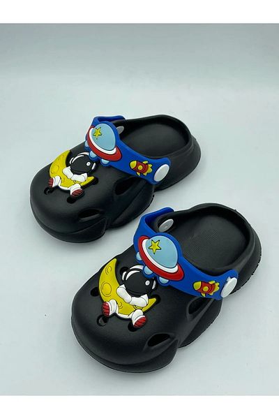 GEZER Αντιολισθητική σόλα Baby Boy Παιδικές Παντόφλες Μαύρο Μπλε