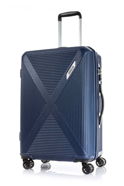 American Tourister CUATRO 68cm Hard Shell Luggage – Navy with TSA Lock