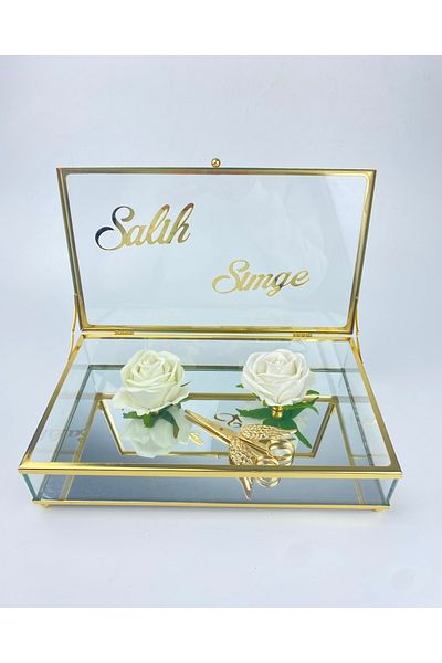 CyzHome Elm Glass Box Promise Engagement Tray