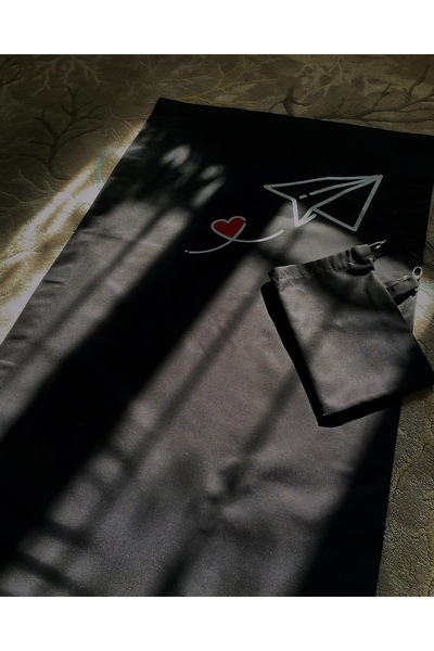 DUTTDİKİM SİYAH kişiye özel kılıflı seccade 60*110