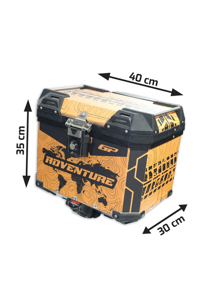 GP KOMPOZİT GP Kompozit DSN03 Universal 37 lt Desenli Alüminyum Motosiklet Ça...