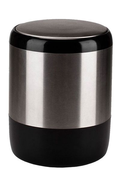 Prima Nova Black Lima Swivel Lid Bathroom Kitchen Trash Can