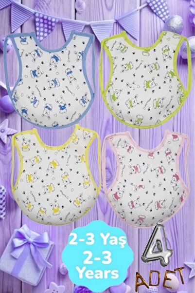 Uniquetrenders Waterproof Colorful Baby Bib Set of 4 with 100% Cotton Oilclot...