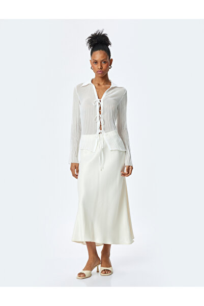 Koton Standart Bel A Kesim Uzun Saten Etek