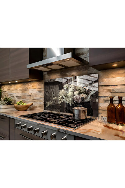 Harikabirev هاريكابيريف | زهرة فازودا باللون الأسود والرمادي | زجاج خلفي للطب...