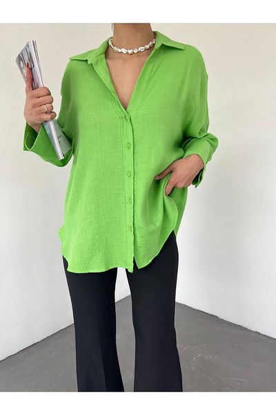Modamorfo Cămașă cu mânecă slabă cu fantă lungă pe spate
