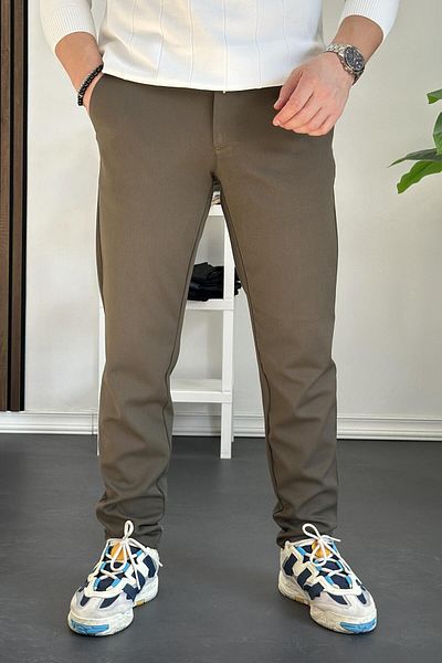 Edwox Ανδρικό παντελόνι Jogger με κουμπιά στη μέση, στενό πόδι, πράσινο Edw224