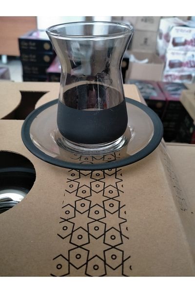 Paşabahçe Fume Tea Set - 12 Piece Tea Glass Set