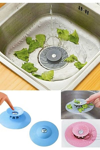 çeçem ticaret 2 Stage Touch Sink Plug Silicone Sink Drain Stopper 2Pcs